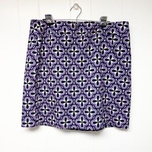 Ann Taylor Factory Purple Geometric Print Mini Skirt 18